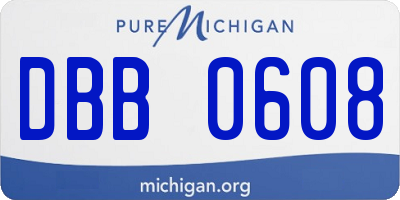 MI license plate DBB0608