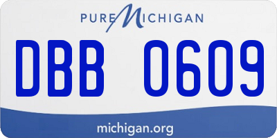 MI license plate DBB0609
