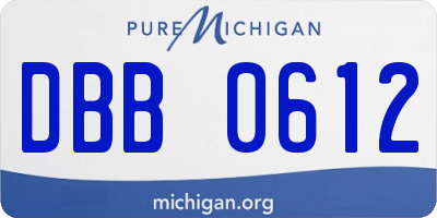 MI license plate DBB0612