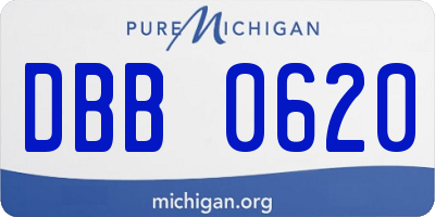 MI license plate DBB0620