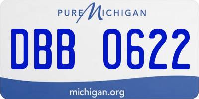 MI license plate DBB0622