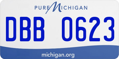 MI license plate DBB0623