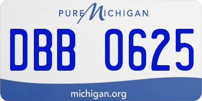 MI license plate DBB0625