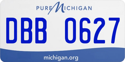 MI license plate DBB0627