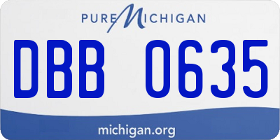 MI license plate DBB0635