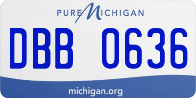 MI license plate DBB0636