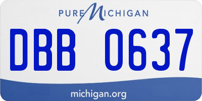 MI license plate DBB0637