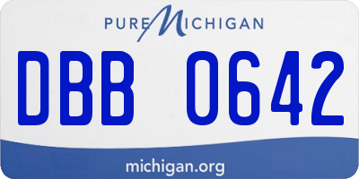 MI license plate DBB0642