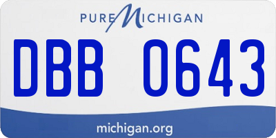 MI license plate DBB0643