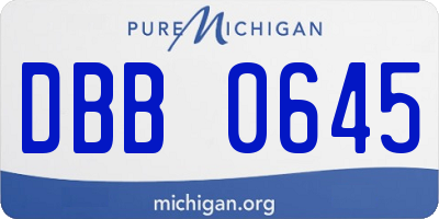 MI license plate DBB0645