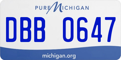 MI license plate DBB0647