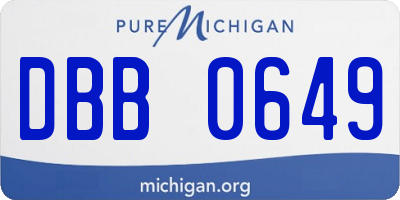 MI license plate DBB0649