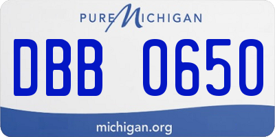 MI license plate DBB0650