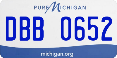 MI license plate DBB0652