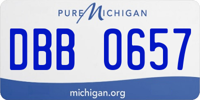 MI license plate DBB0657