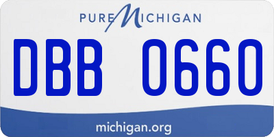 MI license plate DBB0660