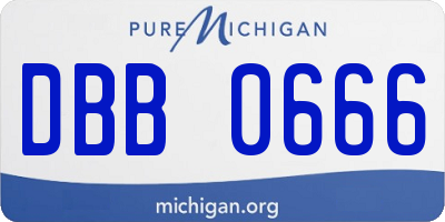 MI license plate DBB0666