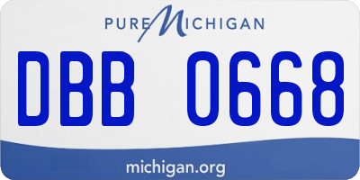 MI license plate DBB0668