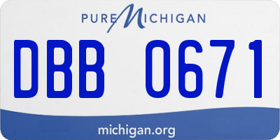 MI license plate DBB0671