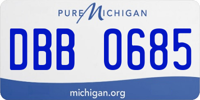 MI license plate DBB0685