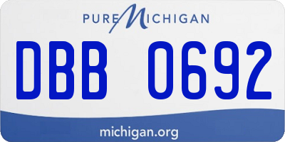 MI license plate DBB0692