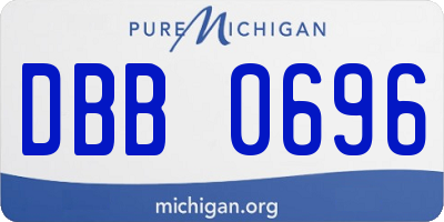 MI license plate DBB0696