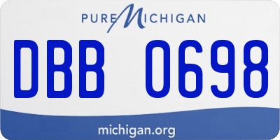 MI license plate DBB0698