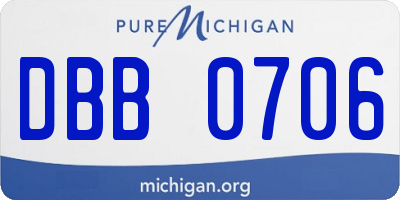 MI license plate DBB0706