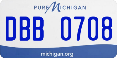MI license plate DBB0708