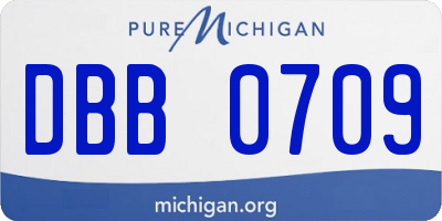 MI license plate DBB0709