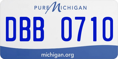 MI license plate DBB0710