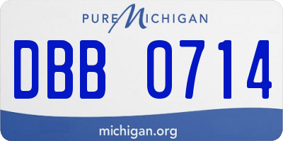 MI license plate DBB0714