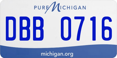 MI license plate DBB0716