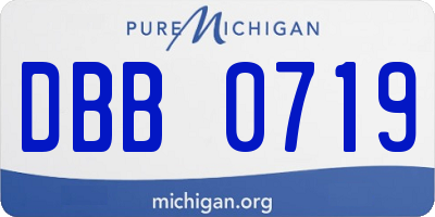 MI license plate DBB0719