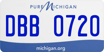 MI license plate DBB0720