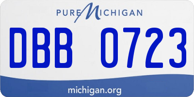 MI license plate DBB0723