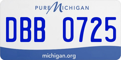 MI license plate DBB0725