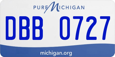 MI license plate DBB0727