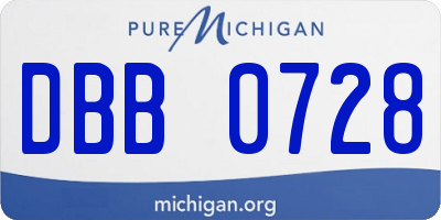 MI license plate DBB0728