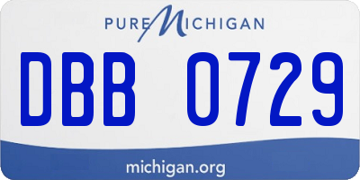 MI license plate DBB0729