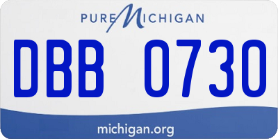 MI license plate DBB0730
