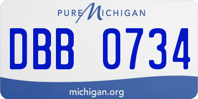 MI license plate DBB0734