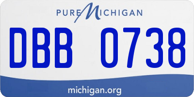 MI license plate DBB0738