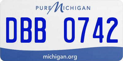 MI license plate DBB0742