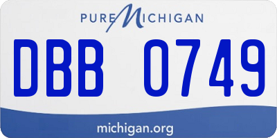 MI license plate DBB0749