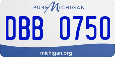 MI license plate DBB0750