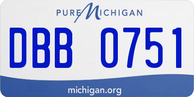MI license plate DBB0751