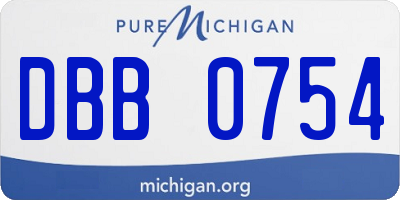MI license plate DBB0754