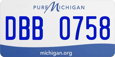 MI license plate DBB0758