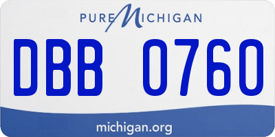 MI license plate DBB0760